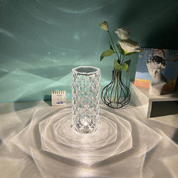 Nordic Crystal Lamp USB Table Lamps Night Light Rose Projector Lamp Decor