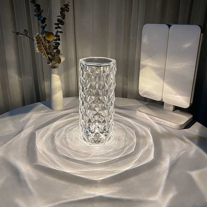 Nordic Crystal Lamp USB Table Lamps Night Light Rose Projector Lamp Decor