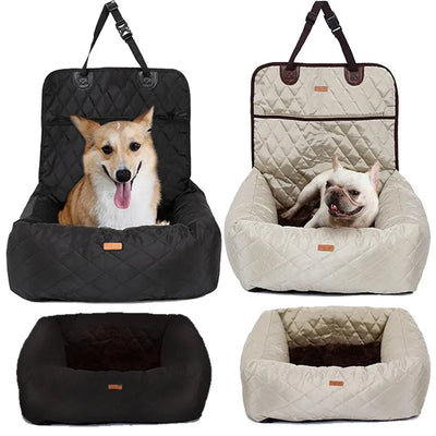 2 In 1 Pet Dog Carrier Folding Car Seat Pad - Image #1